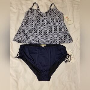 NWT Beach House Women's Sets Swins Blue/White Plus Size 22W